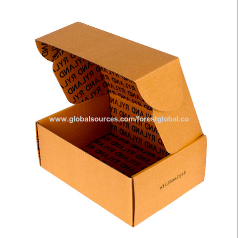 Buy Wholesale China Fancy Odm Flexo Double Printing Light Orange Kraft Shipping  Corrugated Paper Kraft Box Gift Logo Custom Printing For Cloth Market & Gift  Logo Printed Corrugated Box at USD 0.19