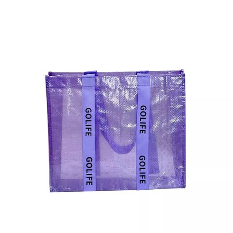 Sacos de Compras Reutilizáveis de PP Tecido Laminado com Logotipo Personalizado Impresso para Reciclagem no Atacado