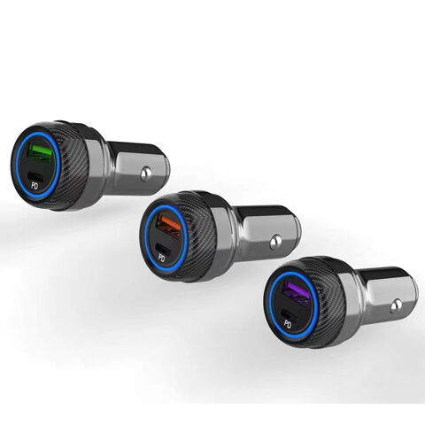 Zinc alloy 52.5W in-car Charger with LED ring