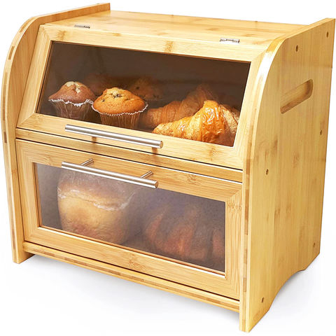 Bamboo Two-Layer Bread Box