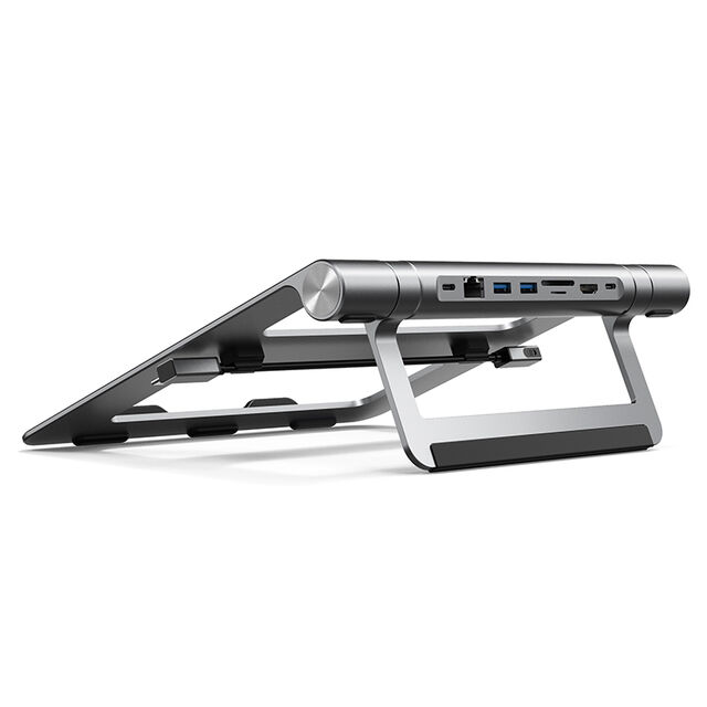 CABLETIME USB C HUB Ständer 8 in 1 4K HDMI PD 100W LAN 1000Mbps SD TF Karte Abnehmbar für Macbook Air Multi HUB Halter