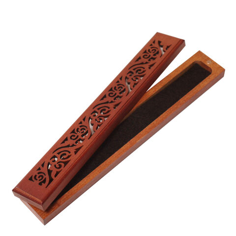 Prix usine vente en gros luxe moderne mini boîte naturelle bambou bois laiton brûleur de bâton d'encens avec couvercle magnétique