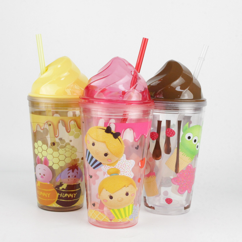 Vasos de plástico para beber con diseño moderno, sin BPA, personalizados, coloridos y ondulados para zumo.