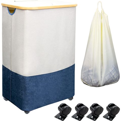  Cesta plegable para la ropa sucia con ruedas, cesta plegable de  plástico de 2 niveles y cesta de lavandería con ruedas, cesta de ropa sucia  para lavandería, dormitorio, sala de estar