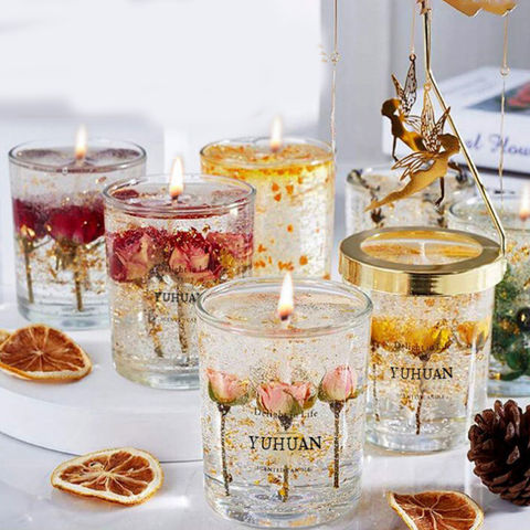 Buy Wholesale China Soy Wax Candle Glass Jar Dried Flower Jelly Scented ...