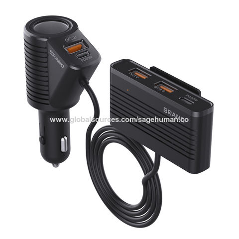 Nuevo Adaptador de Encendedor de Cigarrillos 2022 de 120W 10A, Cargador Rápido Trasero para Coche Tipo C QC3.0