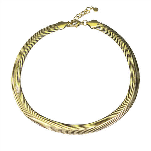 Collar único para mujer, de acero inoxidable, chapado en oro SN1009-G