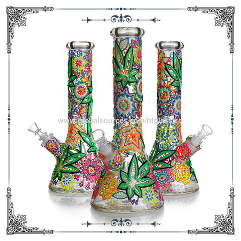 Buy Wholesale China 3-d Hand Painting Glass Bong Beaker 12.5 Inches ...