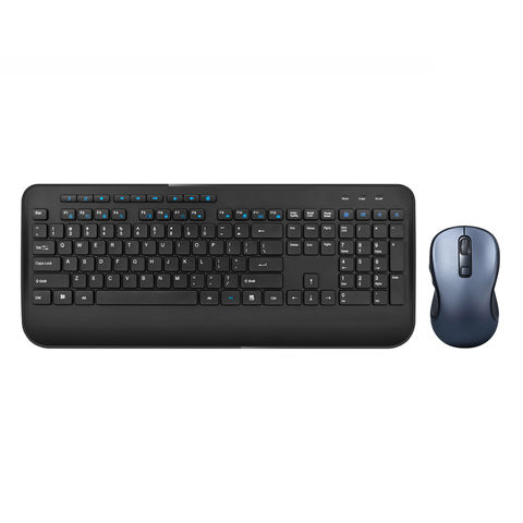 QS-601 Tastiera E Mouse Cablati 2.4G - Combo USB Plug & Play, Layout US QWERTY, Nero