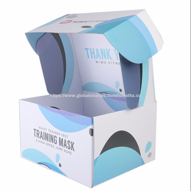 Fabricación a medida de cajas de cartón corrugado con tira de rasgado, impresión y autocierre para envíos y regalos con logo personalizado