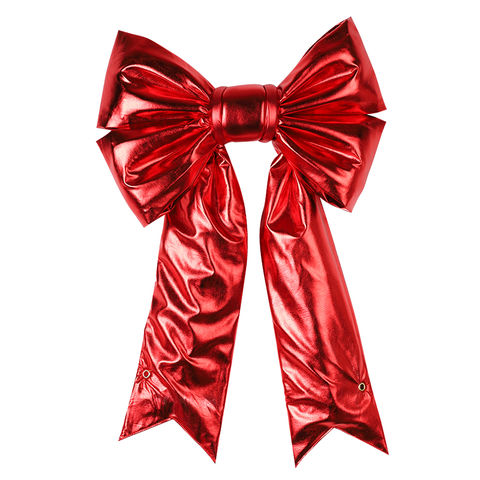 18 Red with Gold Trim STRUCTURAL 3D Velvet Christmas Bow