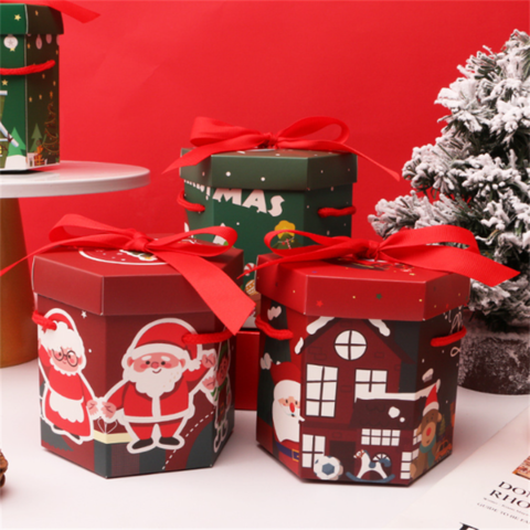Boîte-cadeau rouge moyen de réveillon de Noël – Geotobox