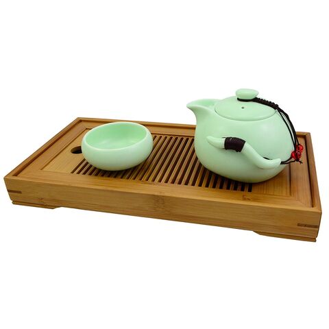 Bandeja de té de bambú con almacenamiento de agua, juego de té Kung Fu, mesa de té seca portátil, bandeja de té de bambú simple y creativa, venta al por mayor y personalizada
