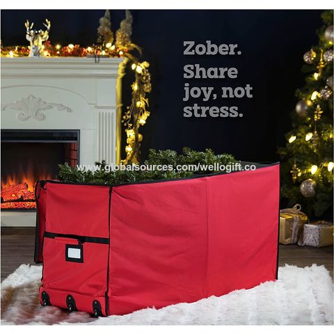 Christmas tree storage tote with online wheels