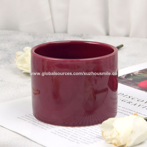 Buy Wholesale China 11oz Wine Red Luxury Ceramic Candle Jars Unique   Ceramic Candle Jar 