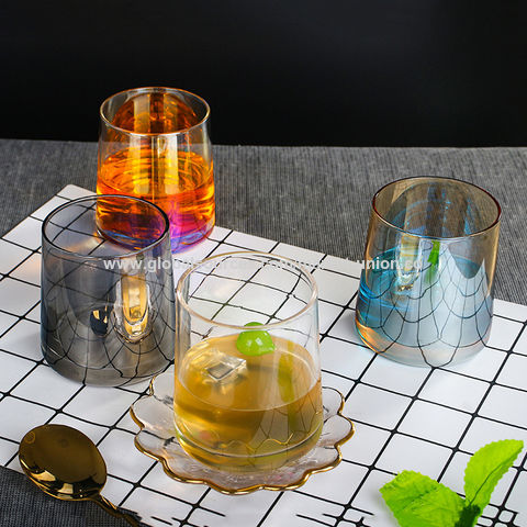 Japanese Drinking Glasses Handmade Colorful Glass Cup Household Whisky  Transparent Glass Thick Bottom Juice Ice Drink