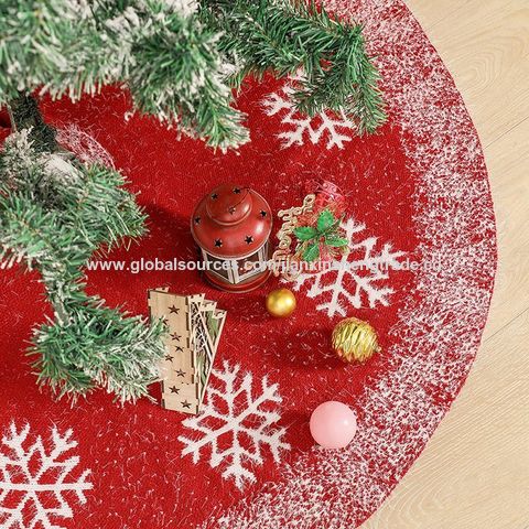 Haute Decor 80 in. Burgundy Polyester Santa Bag Christmas Tree Skirt SBTS8001 - The Home Depot