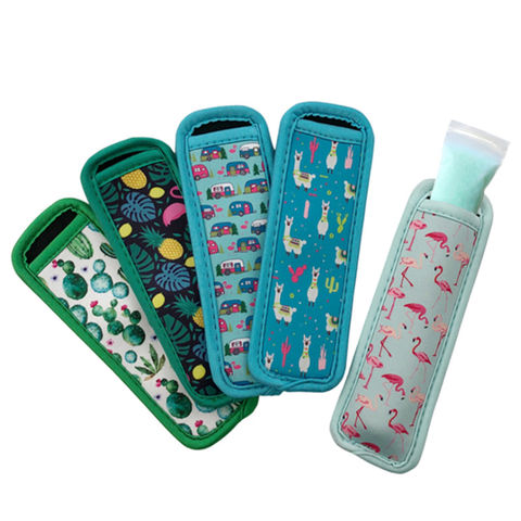 Juome 8-Piece Reusable Popsicle Holder Set - Silicone Catchers & Neoprene Sleeves, No-Drip