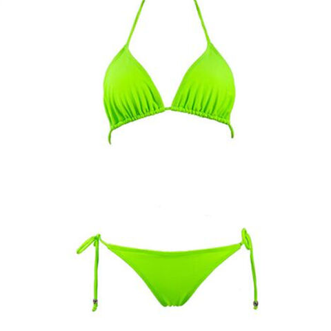 Buy Wholesale China Custom Padded Triangle Bikini Top Shine Solid ...