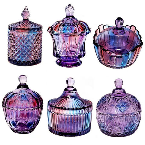 Französische leichte Luxus Schmuckaufbewahrungsbox aus bleifreiem Glas, Retro Relief Bonbonglas for sale at factory direct price
