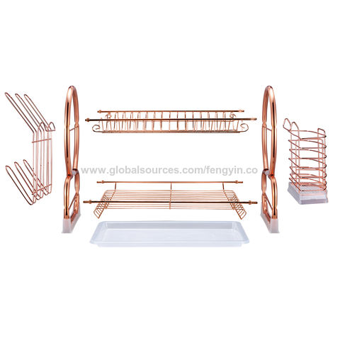 Wholesale And Retails Oem High Quality Rose Golden Dish Drainer Drying