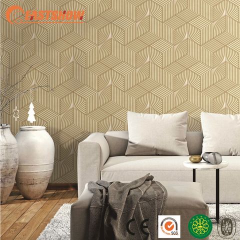 Gold Peel and Stick Modern Wallpaper Geometric Hexagon Contact