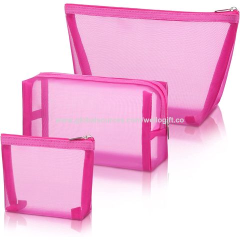 3 Pieces Mesh Cosmetic Bag Mesh Makeup Bags Mesh Zipper Pouch For Offices  Travel Accessories, 3 Sizes (rose Red) - Expore China Wholesale Mesh  Cosmetic Bag and Mesh Makeup Bags, Mesh Zipper