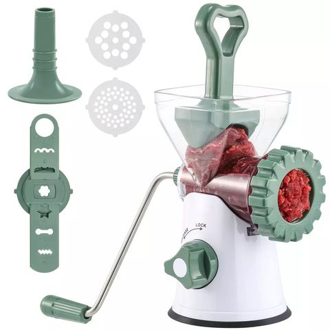 Manual Meat Grinder With Mixing Blades, Slicer And Mincer Function