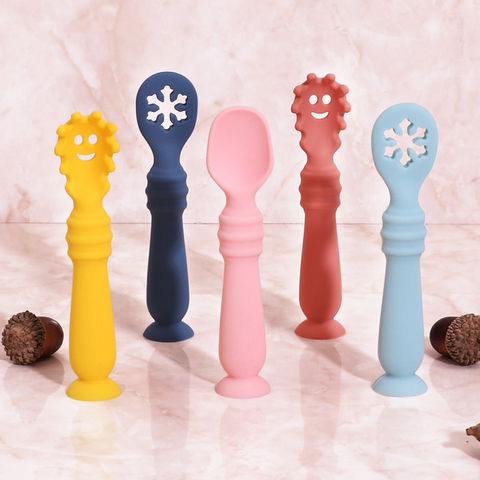 BPA Free Silicone Baby Spoon Set for First Stage Self Feeding