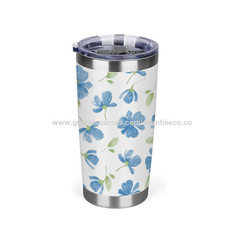 20oz Blessed Butterfly Floral Tumbler - Stainless Steel Vacuum Insulated Travel Cup With Lid, Great Gift For Women, Mom, Birthday, Mother's Day