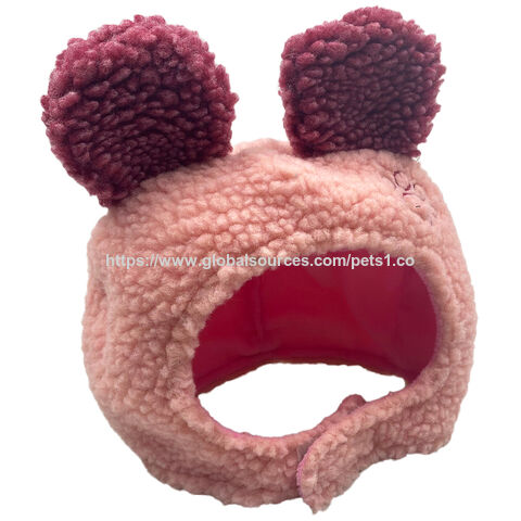 Divertido Gorro de Felpa Sherpa para Mascotas, Disfraz de Oso para Perro, Gorro para Otoño e Invierno for sale at factory direct price