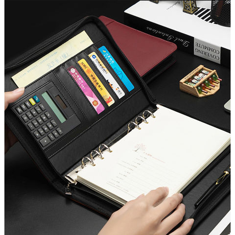 Padfolio Business Portfolio Conference Binder A4 Planner Multifunctional  Zipper Document Folder with Calculator Professional Notebook Organizer for