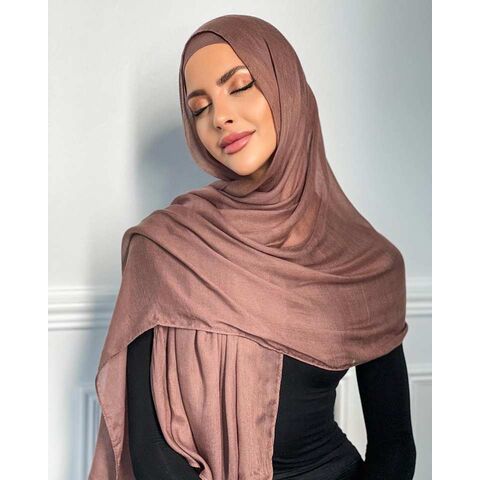 Lenço hijab modal de rayon leve, liso, respirável, tecido em sarja de algodão modal, atacado for sale at factory direct price