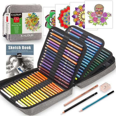 Kit Dessin 75 Pièces H&B - 12 Crayons Aquarelle, 12 Couleurs, 12 Métalliques, Carnets Croquis Accessoires - Pour Artistes, Adultes, Enfants étui Voyage Zip Crayons Kit Dessin 75 Pièces H&B - 12 Crayons Aquarelle, 12 Couleurs, 12 Métalliques, Carnets Croquis Accessoires - Pour Artistes, Adultes, Enfants étui Voyage Zip Crayons