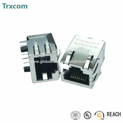 Connecteur RJ45 femelle avec LED PCB TEST - Ethernet Female connector + PCB
