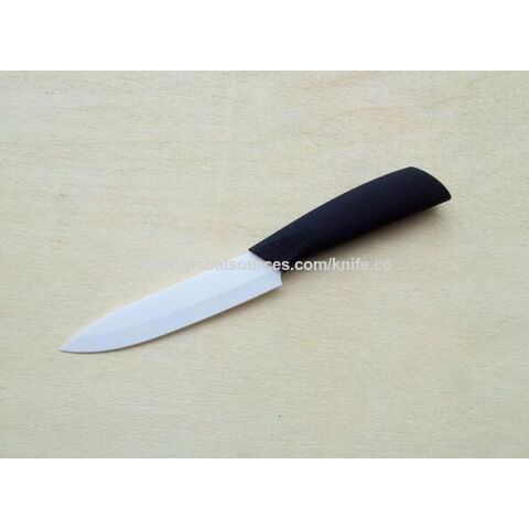 Cuchillo de cocina cerámico, cuchillo de chef con mango de plástico negro, ideal para frutas y carne. Venta al por mayor de cuchillos de cerámica de alta calidad.