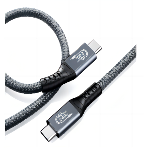 USB Type C 240W Charging & Data Transfer Charger Braided Cable 48V