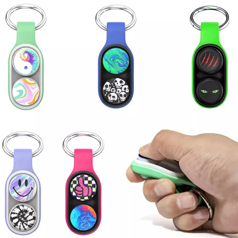 Porte-clés Spinner Fidget pour adultes, jouet de décompression à