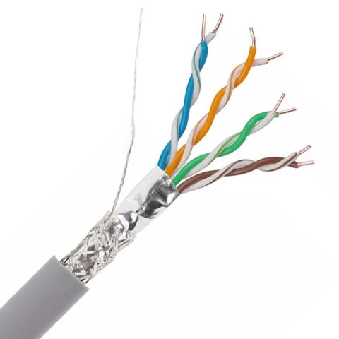 Conductor 0.51mm FUTP 4 Pairs Double Jacket Cat5e Lan Ethernet Cable 24AWG