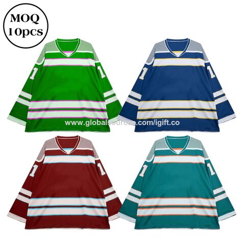 Muestra Gratuita Camiseta de Hockey sobre Hielo Azul, Ropa Deportiva de Calidad Premium, Diseño Único con Rayas