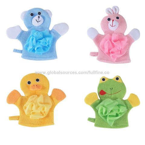 Buy Wholesale China Bath Gloves For Kids Cute Cartoon Loofah Sponge ...
