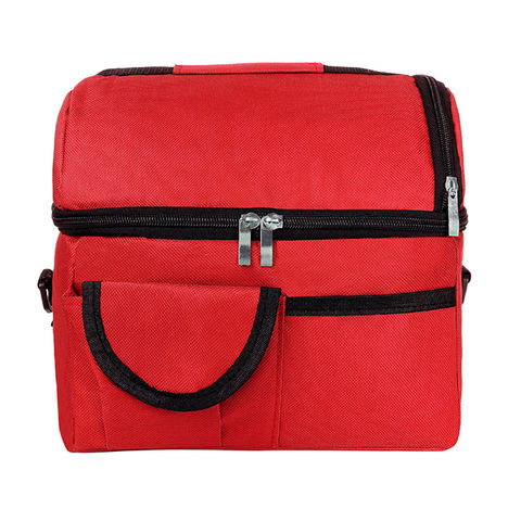 Double-layer Lunch Bag, Crossbody Large Capacity Insulated Bag