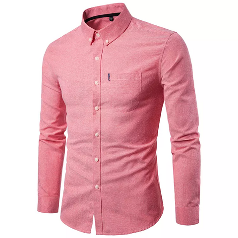 Compre Casual Algodon Oxford Manga Larga Soft Slim Fit Negocios Rosa Formal Camisa Para Hombres y Camisas Hombre de China por 6 USD Global Sources