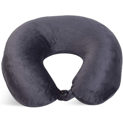 Micro Bead Travel Pillow Memory Foam U Shaped Neck Pillow Cushion for Plane  purple 