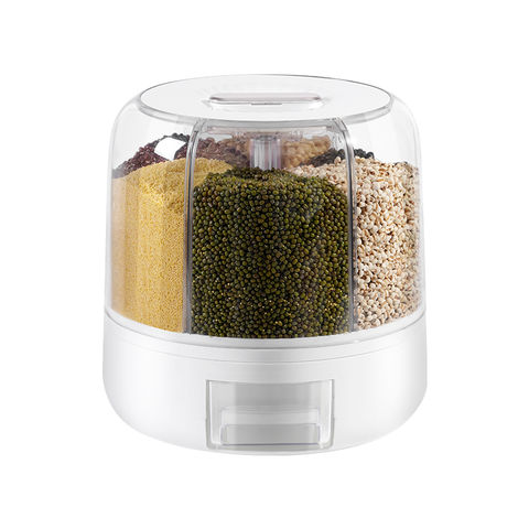 Rice And Grain Storage Container 360 Rotating Food Dispenser Measuring  Cylinder With Lid Moisture Resistant - Explore China Wholesale Storage  Container and Rice And Grain Storage