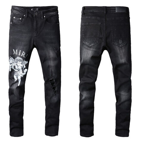 Spring & Autumn Individual Patched Pants Long Tight Fit Stacked Jeans For  Men