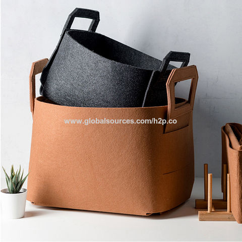 Panier de Rangement en Feutre Tissé, Sac à Linge Pliable avec Poignée, Sac à Linge en Feutre, Panier à Linge for sale at factory direct price