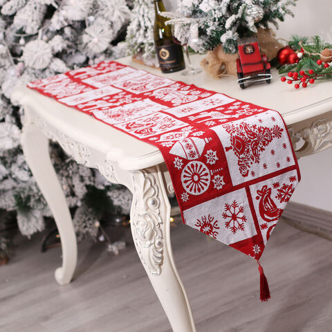 Caminho de Mesa de Natal com Árvore e Veado - Decoração de Natal Têxtil por Atacado for sale at factory direct price