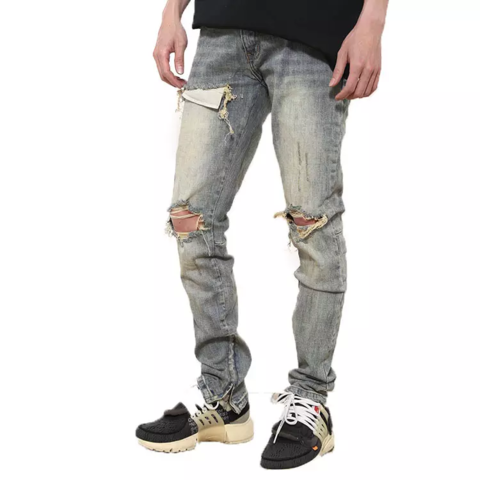 Buy Wholesale China New Design Men's Vintage Breathable High Waist  Distressed Joggers Vintage Cargo Jeans & Men's Jeans at USD 9.2
