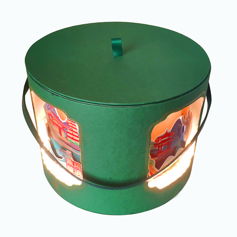 صندوق هدايا دائري لعيد الميلاد مخصص بالجملة مع شريط إضاءة LED for sale at factory direct price
